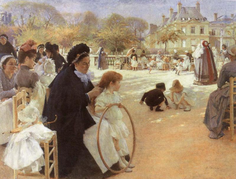 Albert Edelfelt In the Luxembourg Garden china oil painting image